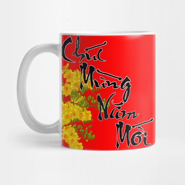 Hoa Mai Lunar New Year Calligraphy Chuc Mung Nam Moi by AZNSnackShop